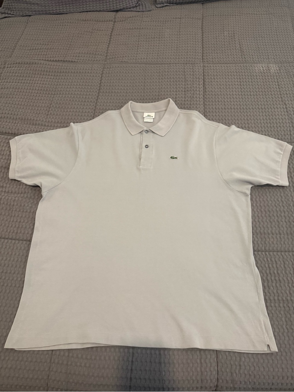 Lacoste Polo Shirt Mens 3XL Gray Pique Croc Logo Short Sleeve Casual France